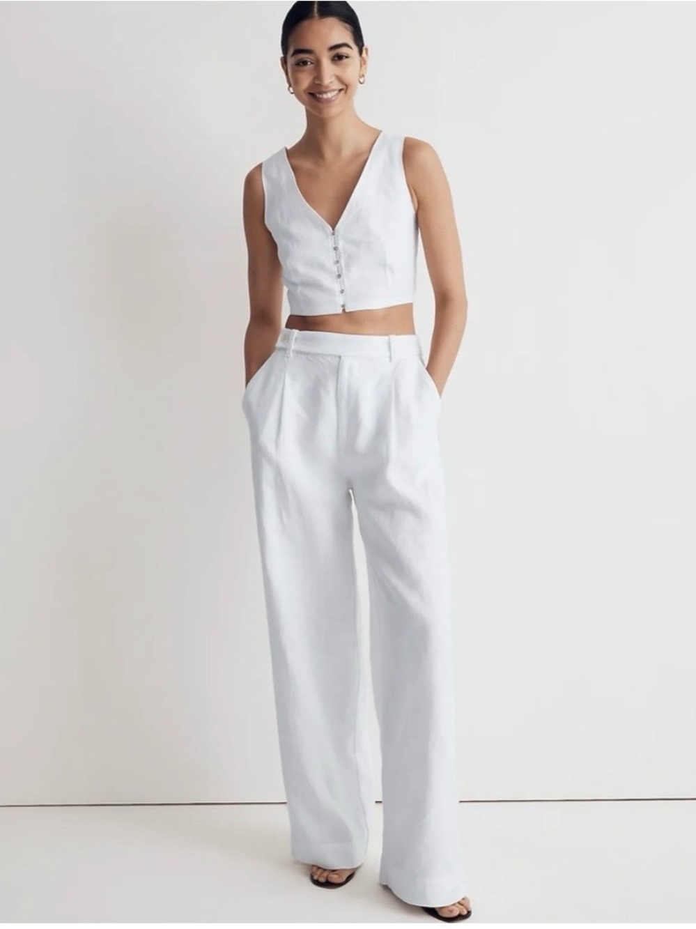 Madewell The Harlow Wide-Leg Pant in 100% Linen